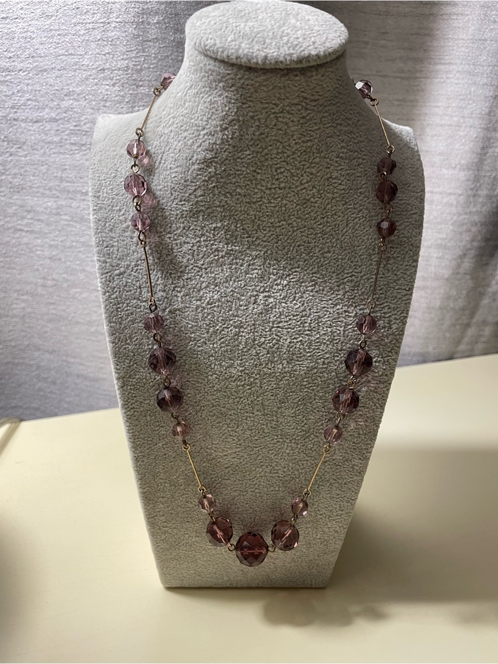 Elegant Amethyst Glass Bead Necklace - Women's Jewelry
